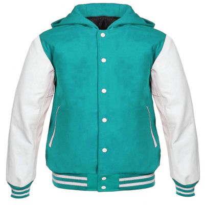 Varsity Hoody Tiffany/white